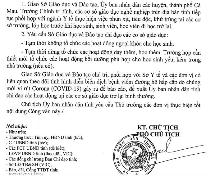 Giáo dục - Cà Mau chuẩn bị các điều kiện cho học sinh đi học lại vào ngày 17/2 (Hình 2).