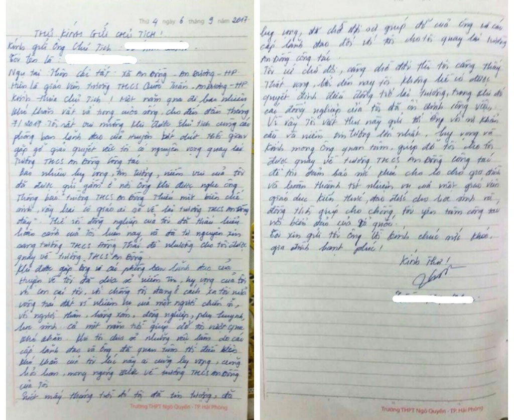 Xã hội - Vụ cô giáo tự tử: Chủ tịch An Dương nói gì về bức tâm thư gửi đích danh ông