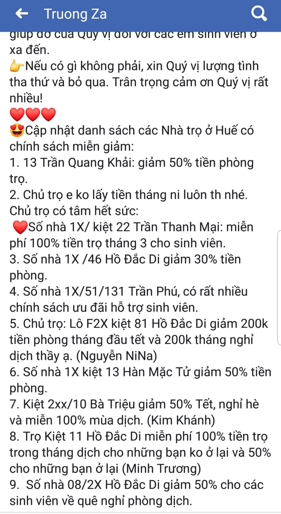 Cộng đồng mạng - Xúc động bức tâm tư thầy giáo ở Huế viết gửi các chủ nhà trọ  (Hình 2).