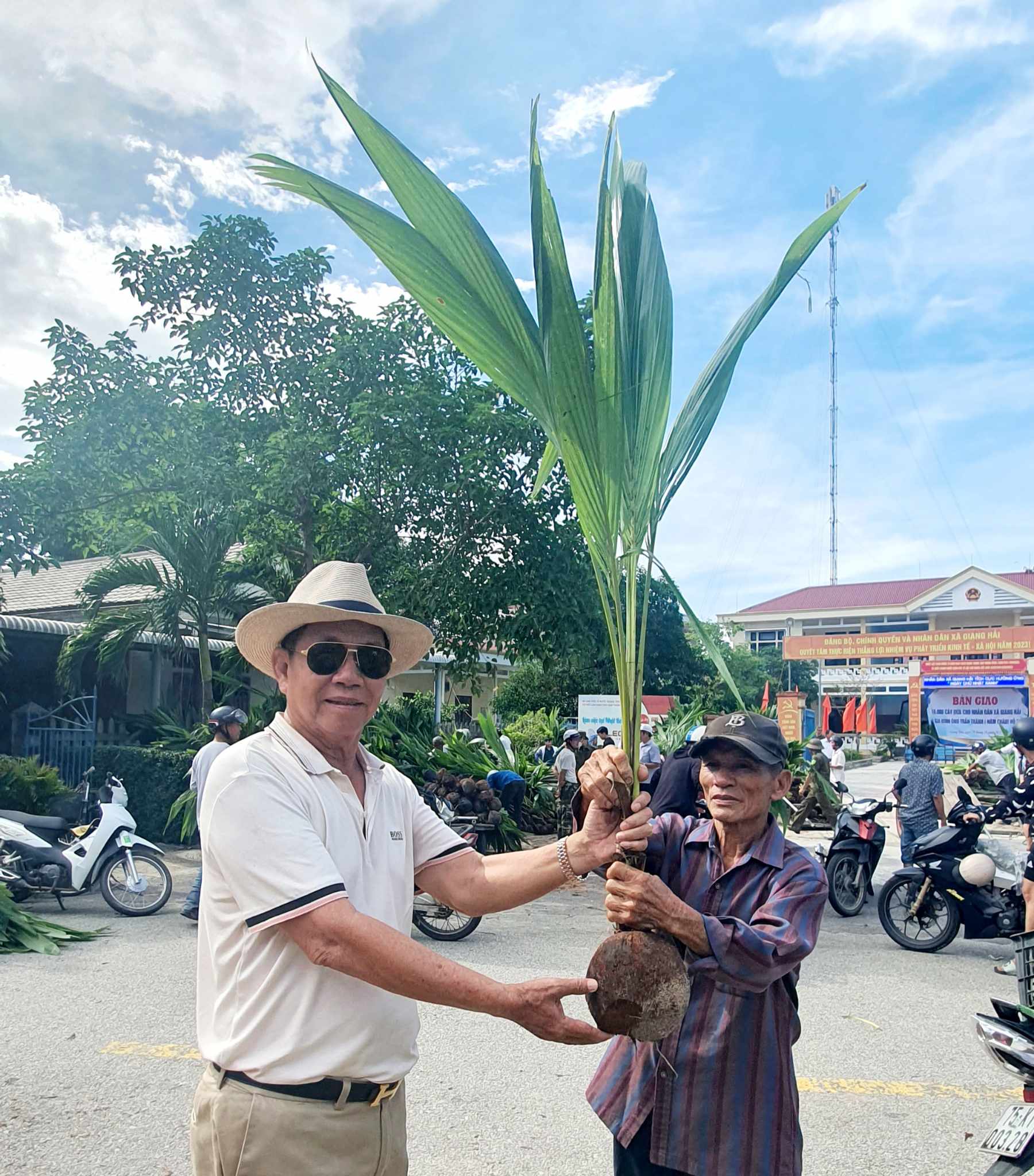 Dân sinh - Nông dân phấn khởi nhận 10.000 cây dừa trồng phủ xanh vùng đất cát (Hình 8).