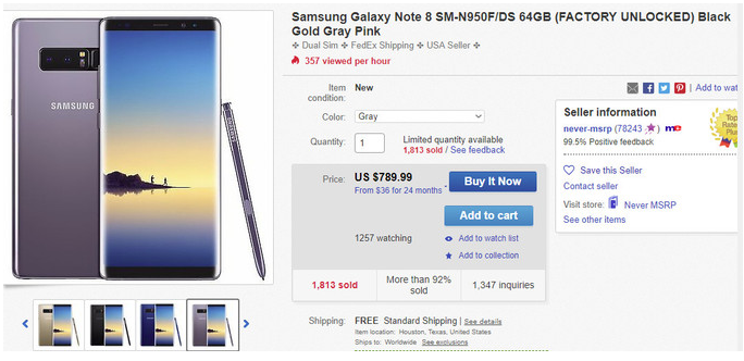 Công nghệ - Samsung Galaxy Note 8 phiên bản 2 SIM, giá dưới 800 USD gây sốt