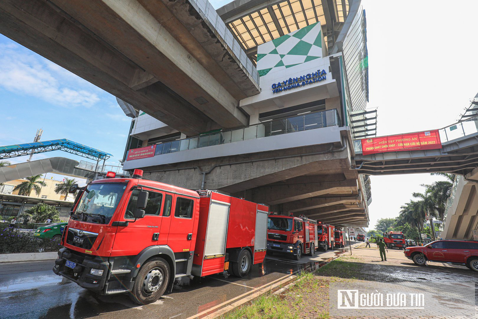 Sự kiện - Cận cảnh diễn tập phòng cháy và cứu nạn trên tàu Cát Linh - Hà Đông