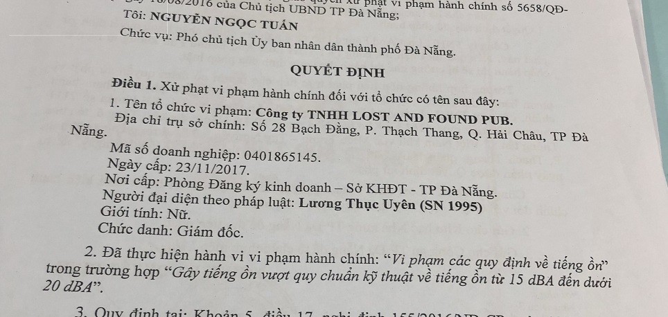 Đà Nẵng: Phạt 'kịch kim' 120 triệu đồng quán bar mở nhạc gây ồn