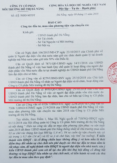 Tin nhanh - Vụ xôn xao nhân sự ngành môi trường TP.Đà Nẵng: Có dấu hiệu vi phạm sử dụng con dấu?