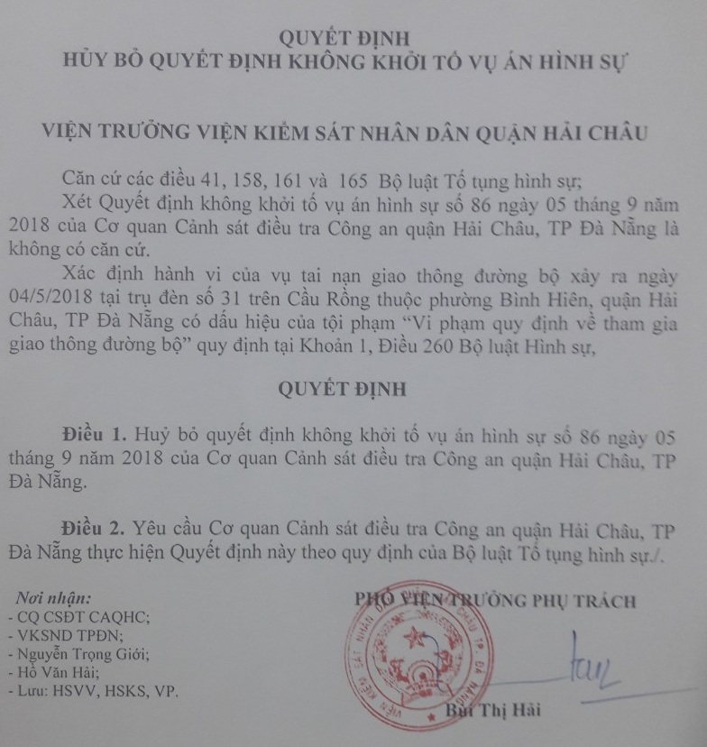 An ninh - Hình sự - Vụ tai nạn giao thông khó hiểu ở TP.Đà Nẵng: Chính thức khởi tố vụ án hình sự