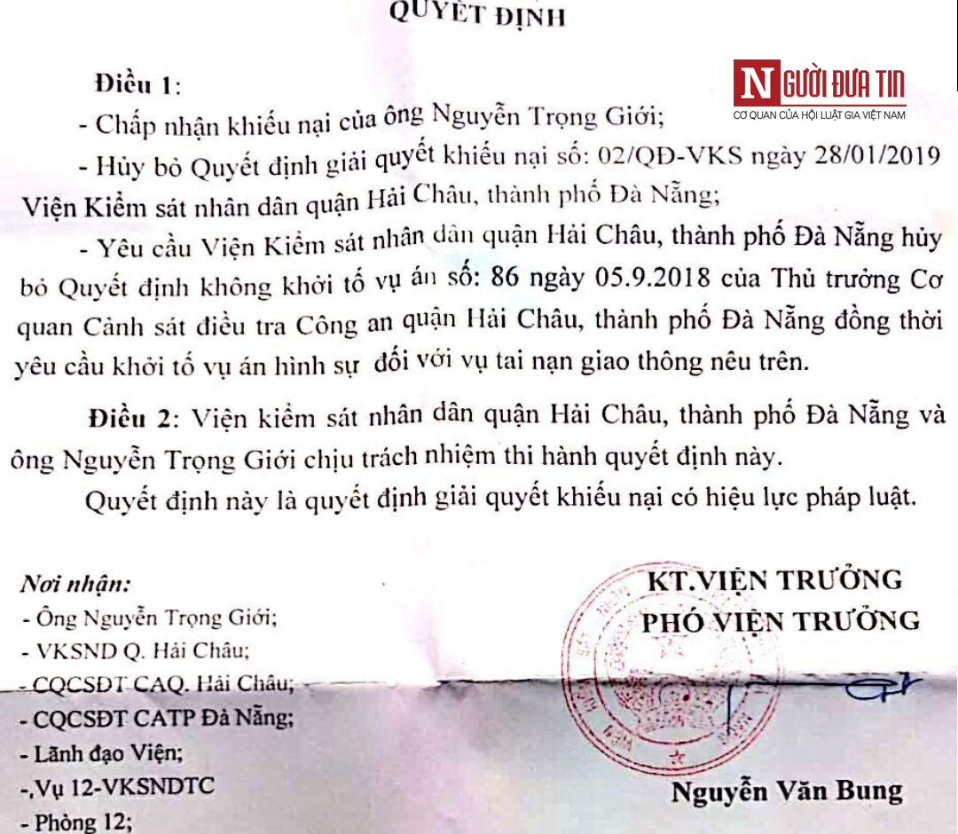 An ninh - Hình sự - Vụ TNGT khó hiểu ở TP.Đà Nẵng: Sau loạt bài phản ánh của báo Người Đưa Tin, CQĐT chuyển VKS truy tố kẻ gây tai nạn chết người (Hình 3).