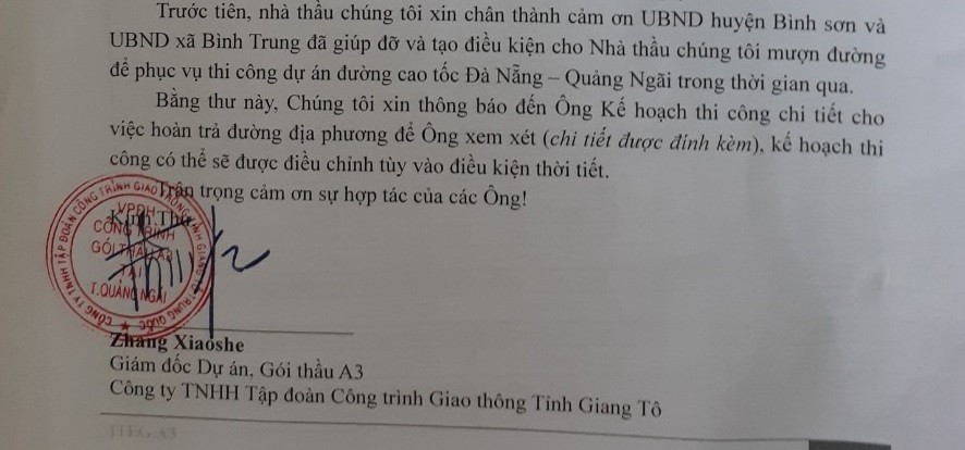 Dân sinh - Cao tốc Đà Nẵng - Quảng Ngãi: Sau phản ánh của báo Người Đưa Tin, nhà thầu Giang Tô trình kế hoạch sửa 7 tuyến đường