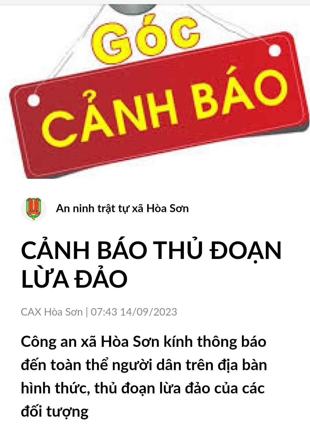 An ninh - Hình sự - Tp.Đà Nẵng: Cảnh báo thủ đoạn lừa đảo mới ở các xã vùng ven