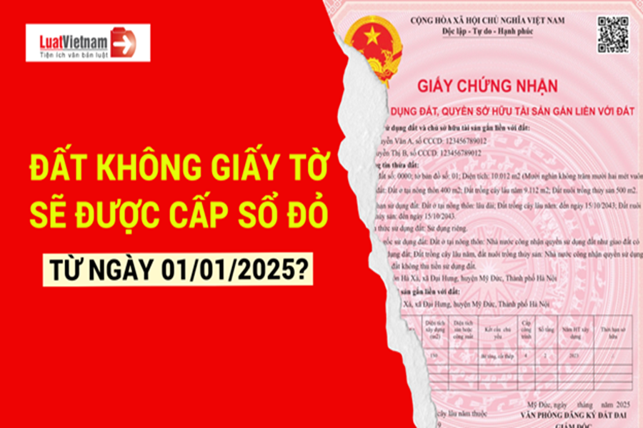 Chính sách - Những loại đất không giấy tờ nào sẽ được cấp sổ đỏ từ 1/1/2025?