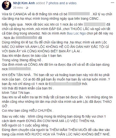 Sự kiện - Bị tố “ngủ với tất cả đàn ông showbiz', Nhật Kim Anh đến tận nhà anti fan giải quyết