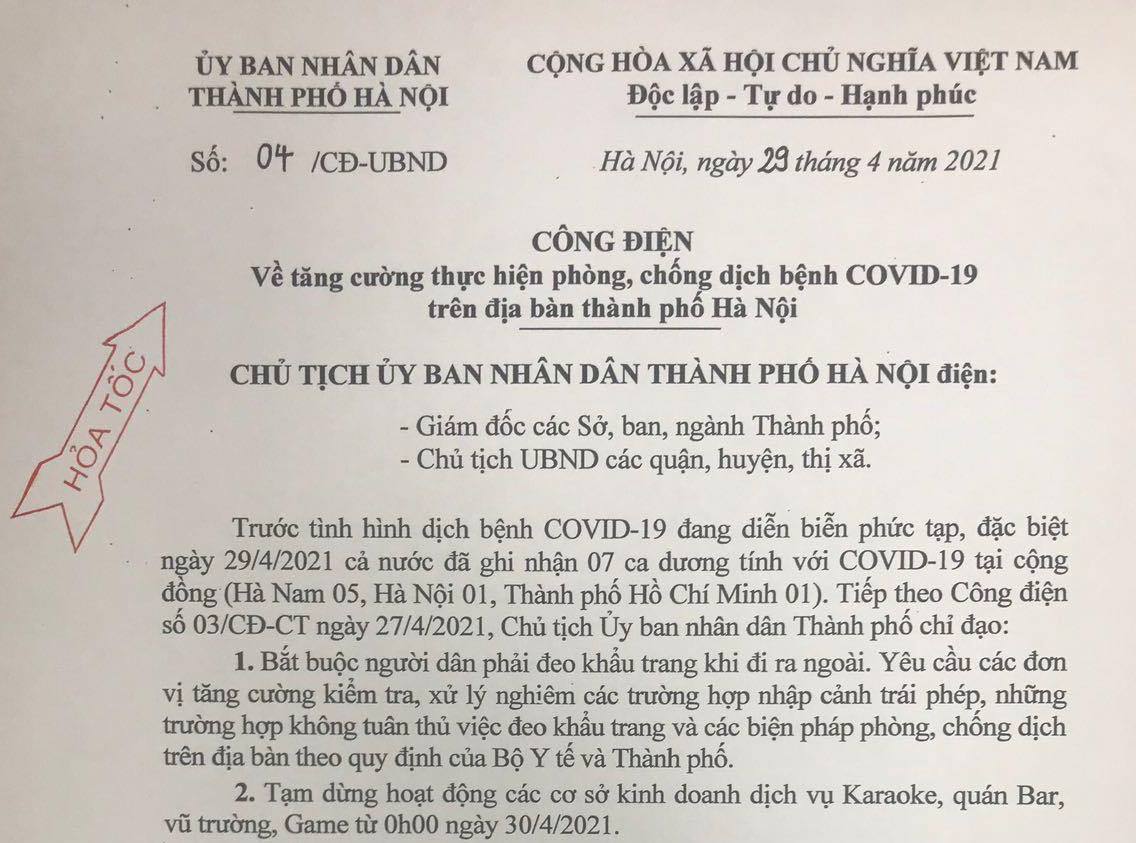 Sự kiện - Ghi nhận 1 ca COVID-19 trong cộng đồng, Hà Nội ra công điện khẩn