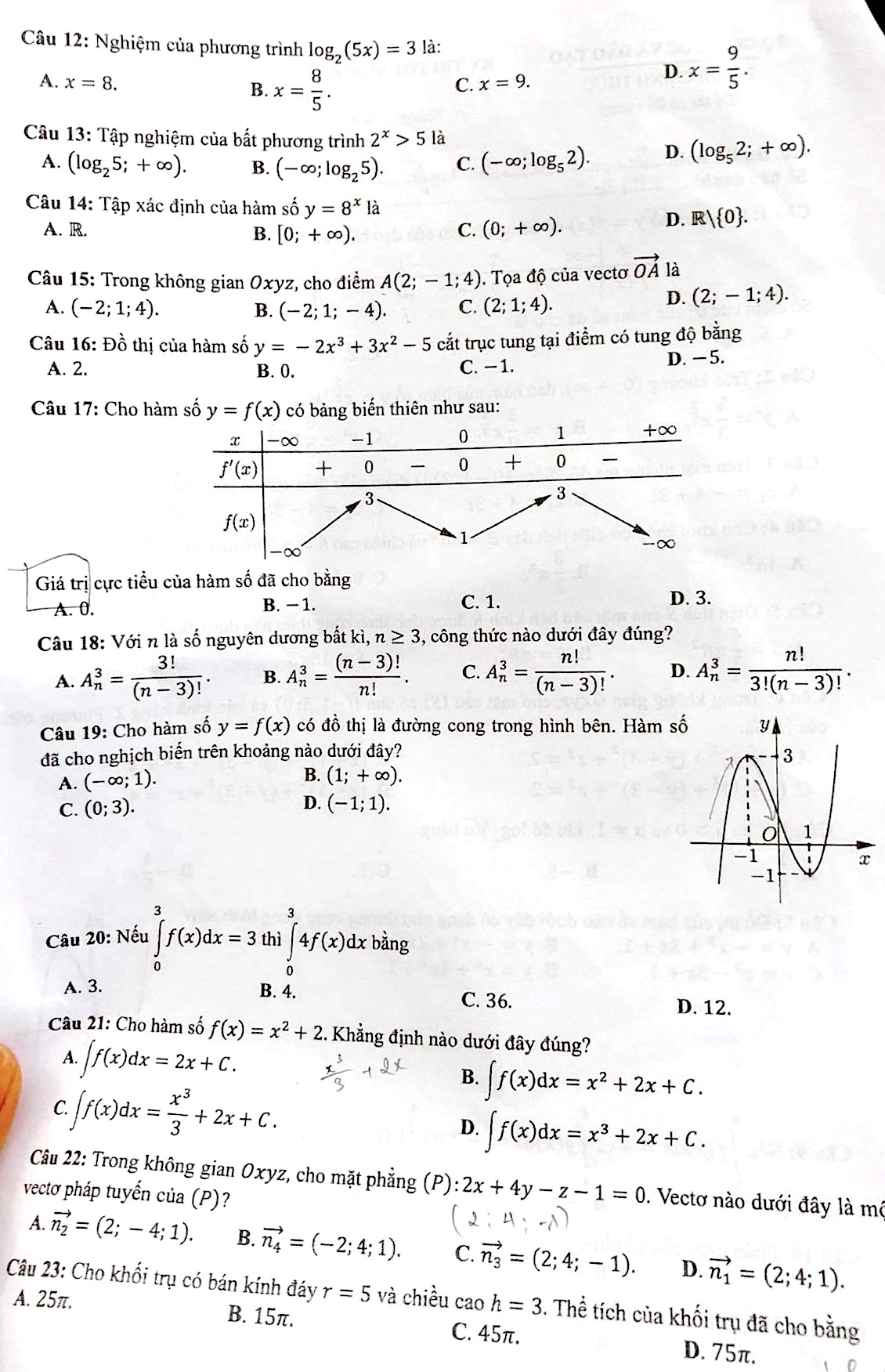 Giáo dục - Đáp án đề thi môn Toán tốt nghiệp THPT 2021 chuẩn nhất mã đề 120 (Hình 2).