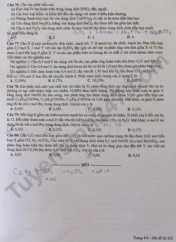 Giáo dục - Đáp án đề thi môn Hóa học tốt nghiệp THPT 2022 chuẩn nhất mã đề 201 (Hình 5).