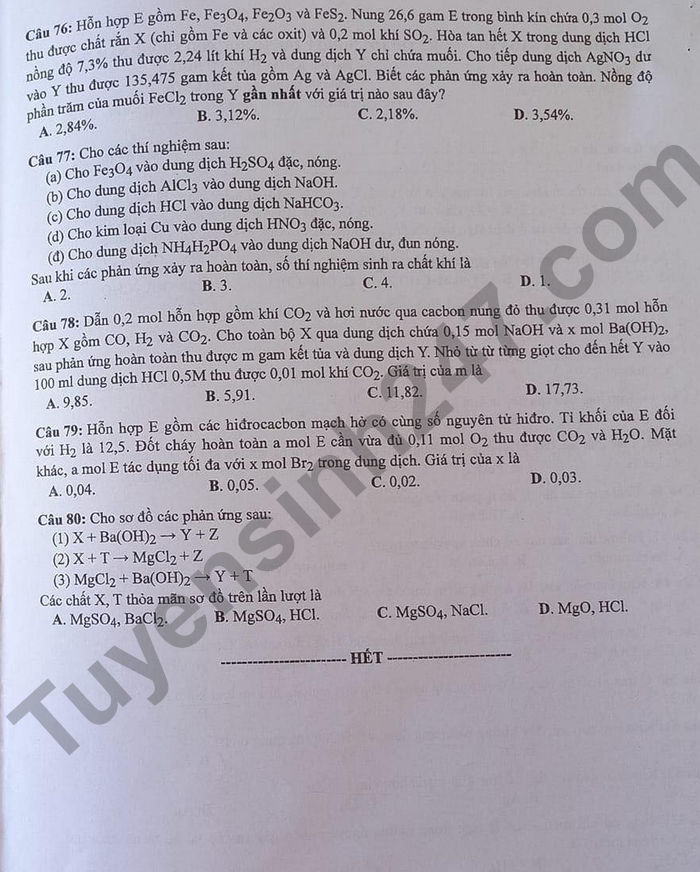Giáo dục - Đáp án đề thi môn Hóa học tốt nghiệp THPT 2022 chuẩn nhất mã đề 204 (Hình 5).