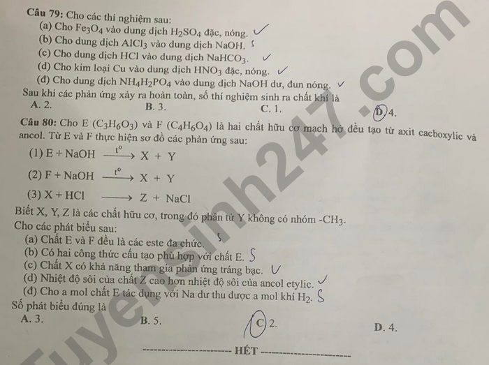 Giáo dục - Đáp án đề thi môn Hóa học tốt nghiệp THPT 2022 chuẩn nhất mã đề 216 (Hình 5).