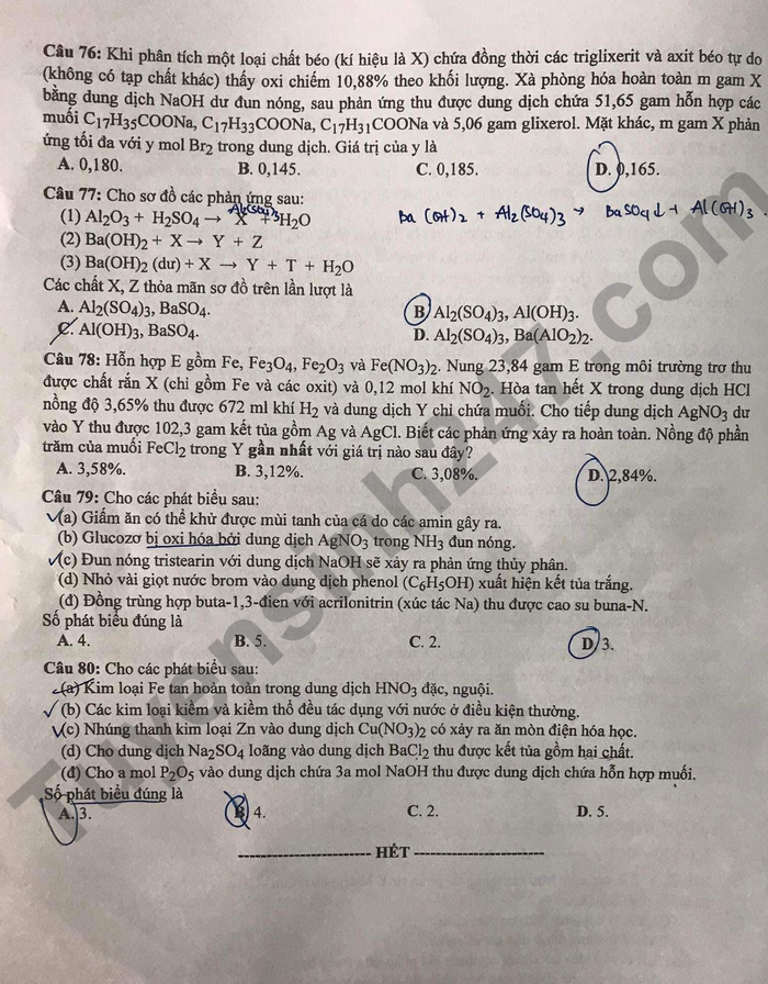 Giáo dục - Đáp án đề thi môn Hóa học tốt nghiệp THPT 2022 chuẩn nhất mã đề 217 (Hình 5).