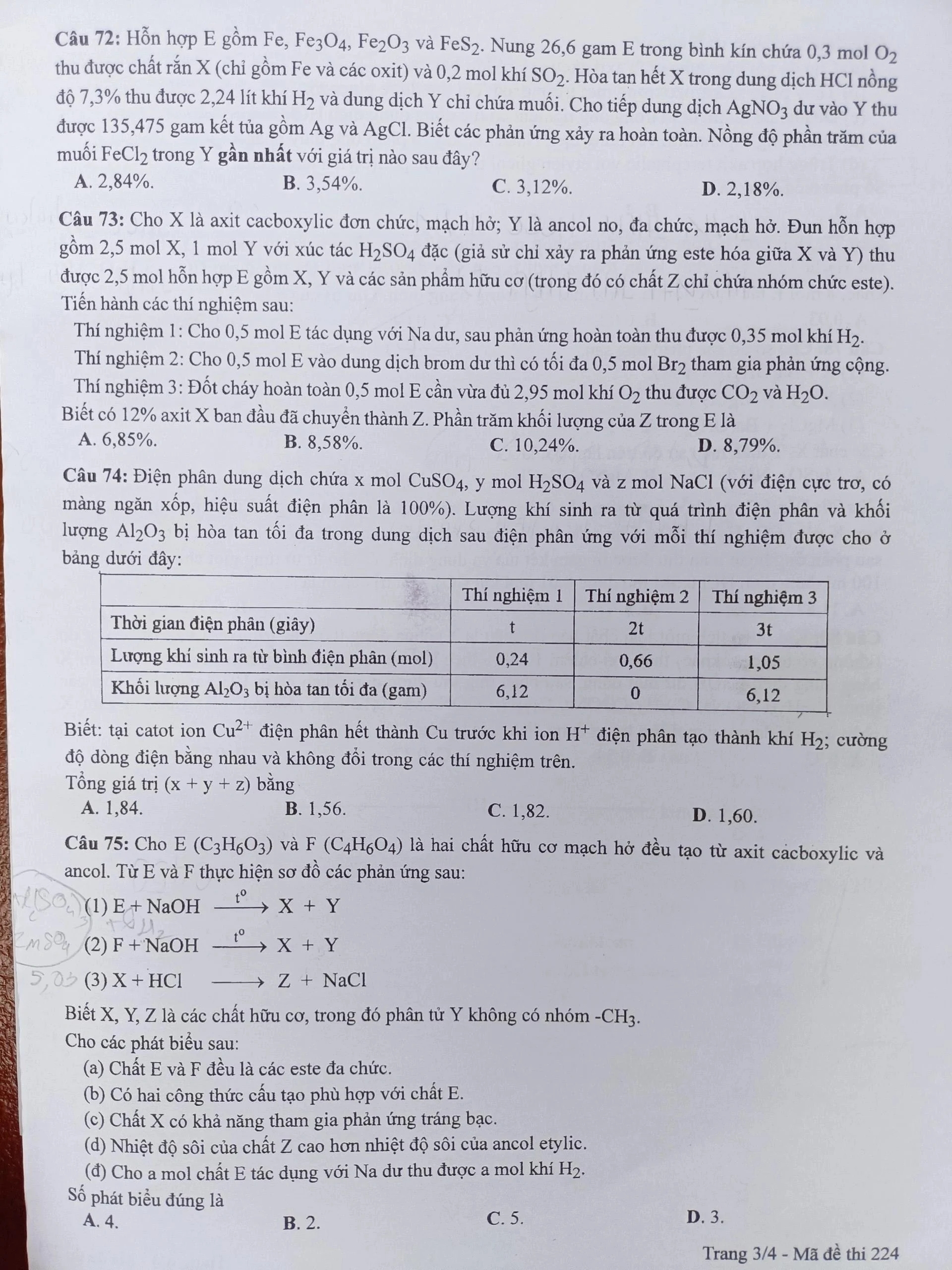 Giáo dục - Đáp án đề thi môn Hóa học tốt nghiệp THPT 2022 chuẩn nhất mã đề 224 (Hình 4).