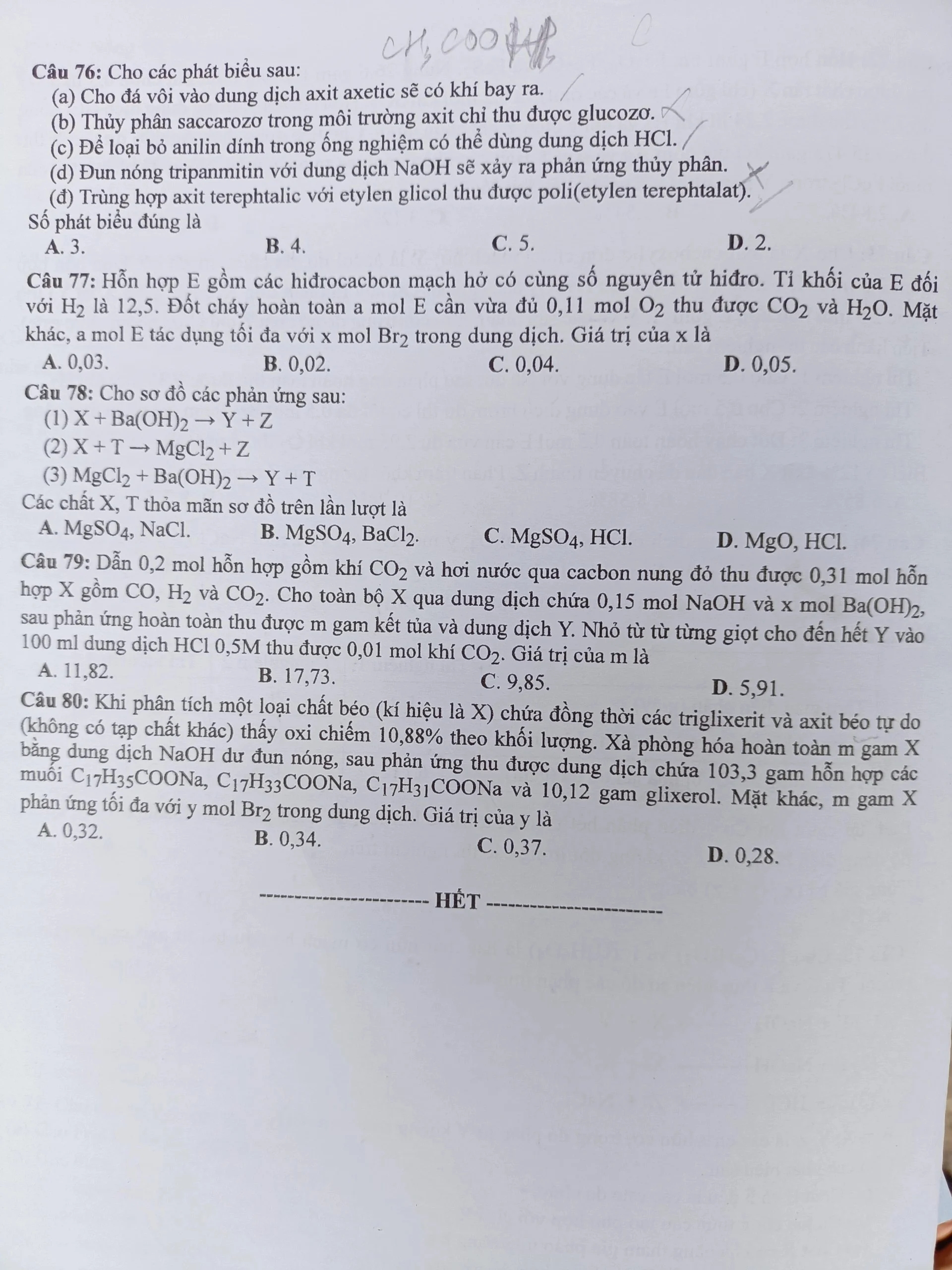 Giáo dục - Đáp án đề thi môn Hóa học tốt nghiệp THPT 2022 chuẩn nhất mã đề 224 (Hình 5).