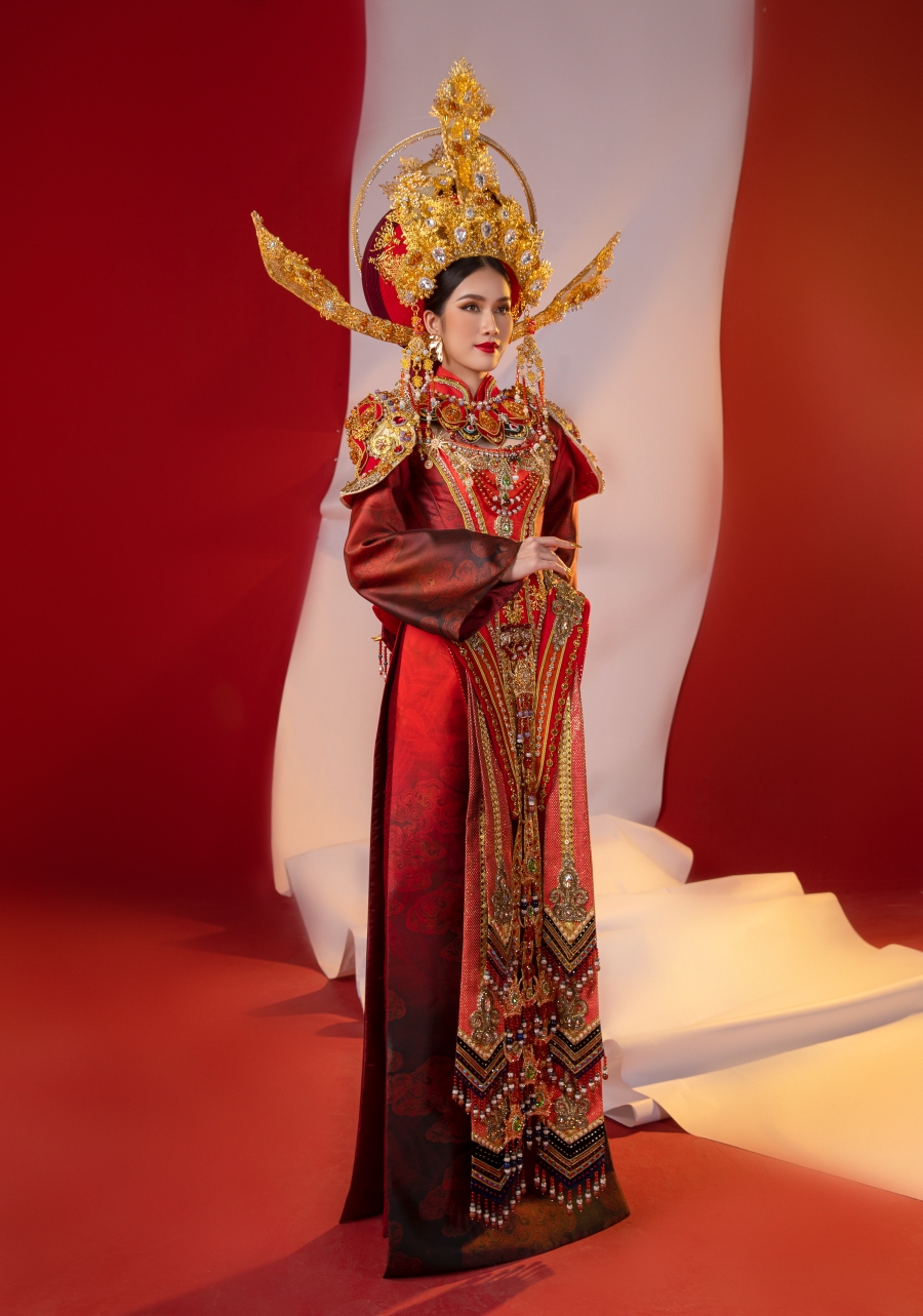 Văn hoá - Miss International 2022: Cận cảnh quốc phục của Á hậu Phương Anh (Hình 4).