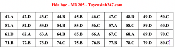 Giáo dục - Đề thi, gợi ý đáp án môn Hóa học mã đề 205 thi tốt nghiệp THPT 2023