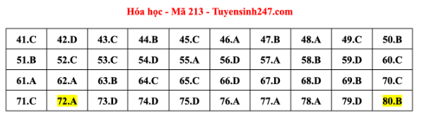 Giáo dục - Đề thi, gợi ý đáp án môn Hóa học mã đề 213 thi tốt nghiệp THPT 2023