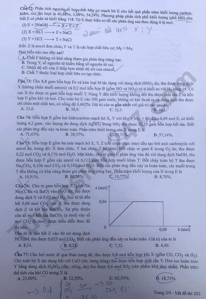 Giáo dục - Đề thi, gợi ý đáp án môn Hóa học mã đề 202 thi tốt nghiệp THPT 2023 (Hình 3).