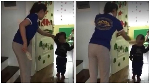 Đầu tiên là đoạn clip dài khoảng 2 phút ghi lại hình ảnh cô giáo mầm non cầm dép đánh em bé, không chỉ vậy cô giáo này còn tát, chửi mắng học sinh với những câu nói nặng nề xuất hiện trên mạng xã hội hôm 5/2/2017. Sau đó, dân mạng đã
