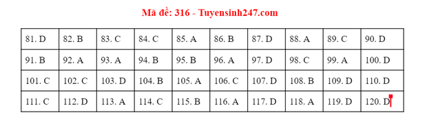 Giáo dục - Đáp án đề thi môn GDCD tốt nghiệp THPT 2020 chuẩn nhất mã đề 316 (Hình 5).