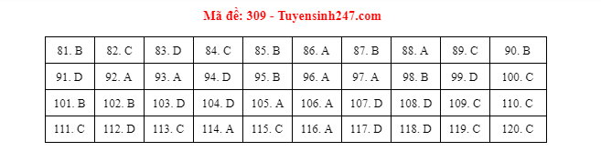 Giáo dục - Đáp án đề thi môn GDCD mã đề 309 kỳ thi THPT Quốc gia 2021 chuẩn nhất