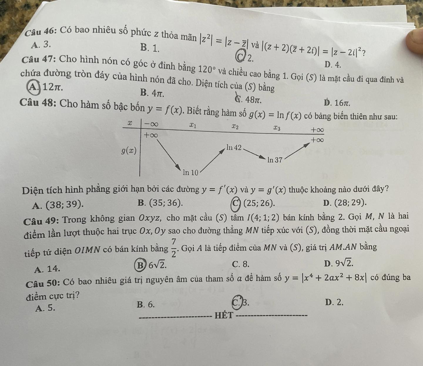 Giáo dục - Đáp án đề thi môn Toán tốt nghiệp THPT 2022 chuẩn nhất mã đề 124 (Hình 6).