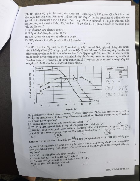 Giáo dục - Đáp án đề thi môn Sinh học kỳ thi tốt nghiệp THPT 2022 nhanh nhất mã đề 222 (Hình 3).
