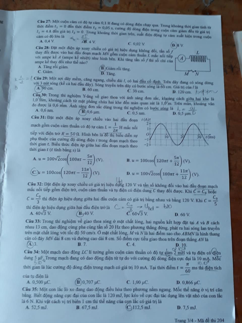 Giáo dục - Đáp án môn Vật lý thi tốt nghiệp THPT 2022 mã đề 204 cập nhật mới nhất (Hình 4).