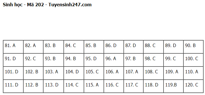 Giáo dục - Đáp án đề thi môn Sinh học kỳ thi tốt nghiệp THPT năm 2023 mã đề 202 (Hình 7).