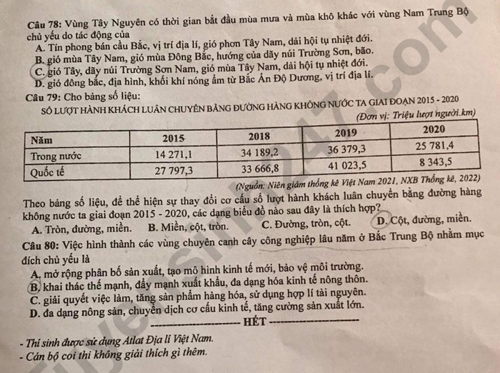 Giáo dục - Đáp án đề thi môn Địa lý mã đề 313 thi tốt nghiệp THPT 2023 (Hình 4).