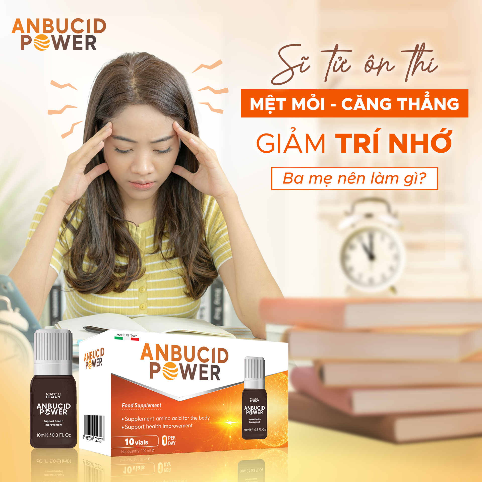 Cần biết - Anbucid Power đồng hành cùng con vượt qua áp lực mùa thi