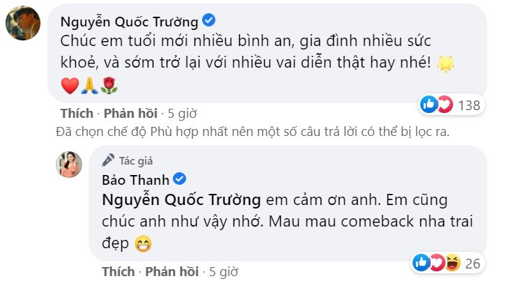 Văn hoá - Quốc Trường mong Bảo Thanh sớm trở lại với nhiều vai diễn (Hình 2).