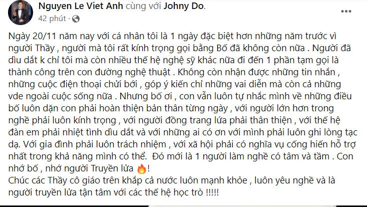 Văn hoá - Diễn viên Việt Anh nhắc đến cố NSND Hoàng Dũng khiến nhiều người xúc động