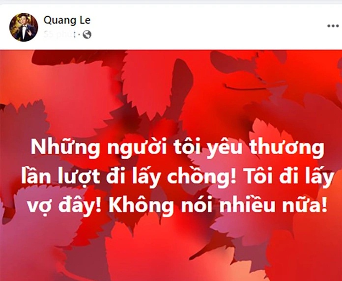 Văn hoá - Ca sĩ Quang Lê bất ngờ tuyên bố “đi lấy vợ”