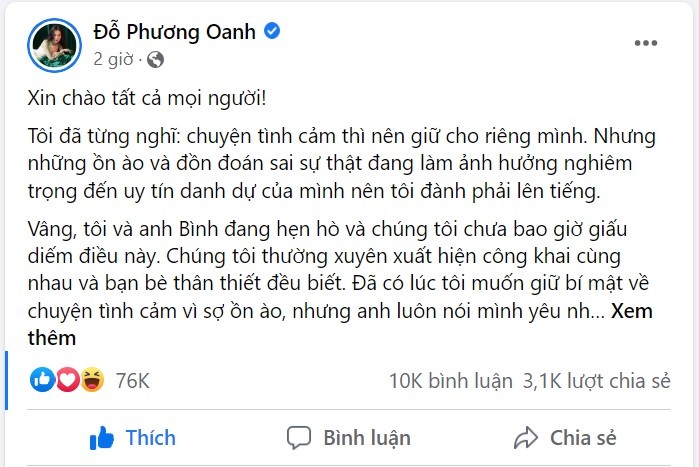 Văn hoá - Phản ứng của cộng đồng mạng khi Phương Oanh công khai hẹn hò shark Bình