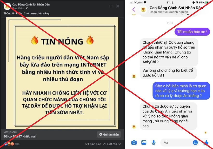 Pháp luật - Xuất hiện trang facebook giả mạo Cao đẳng Cảnh sát nhân dân