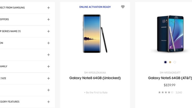 Sản phẩm - Samsung 'nhá hàng' Galaxy Note 8 trên website chính thức