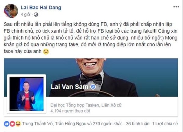 Ngôi sao - Nhà báo Lại Văn Sâm chính thức gia nhập cộng đồng Facebook (Hình 2).