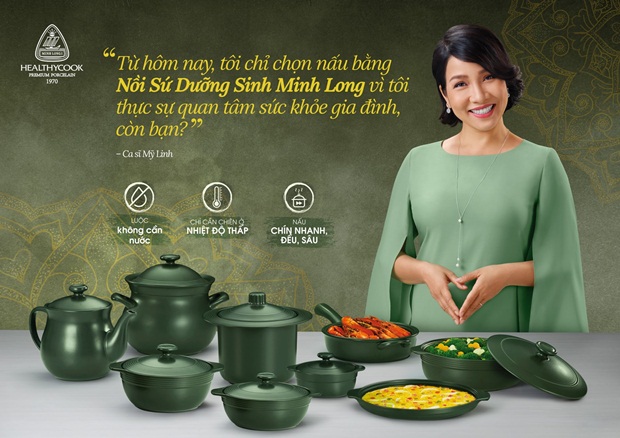 Ngôi sao - Ca sĩ Mỹ Linh không còn hình ảnh trên trang Gốm sứ Minh Long