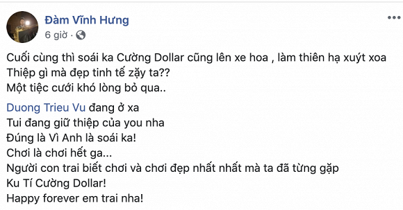 Sự kiện - Tin tức giải trí ấn tượng ngày 10/7: Nhận thiệp cưới từ Cường Đô La, Đàm Vĩnh Hưng thẳng thắn lên tiếng