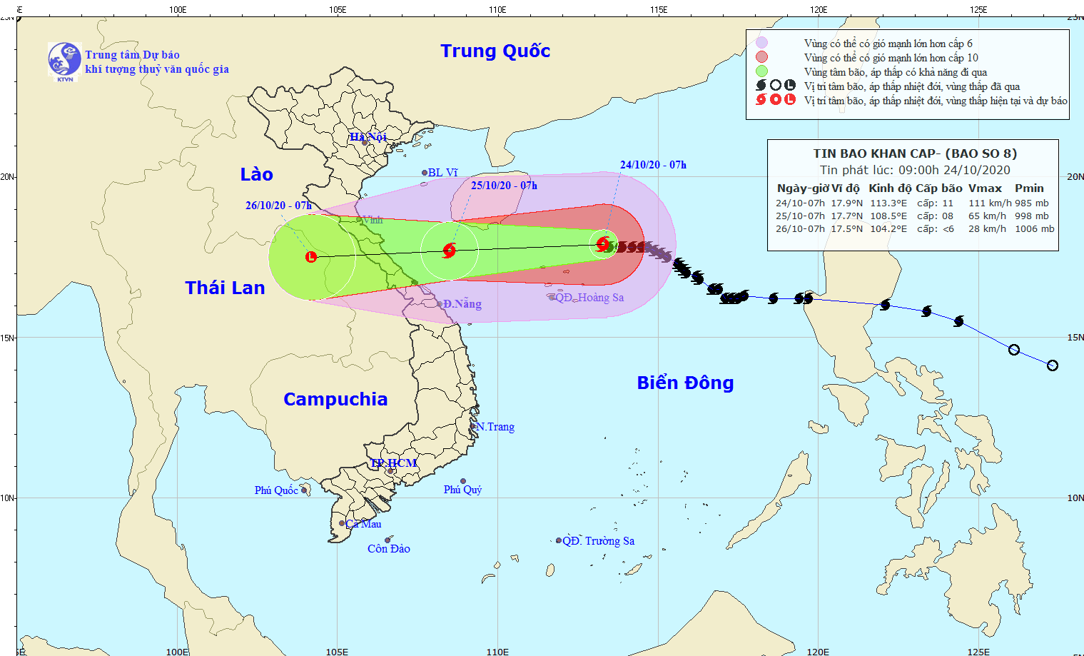 Tin nhanh - Tin bão khẩn cấp cơn bão số 8 trên biển Đông