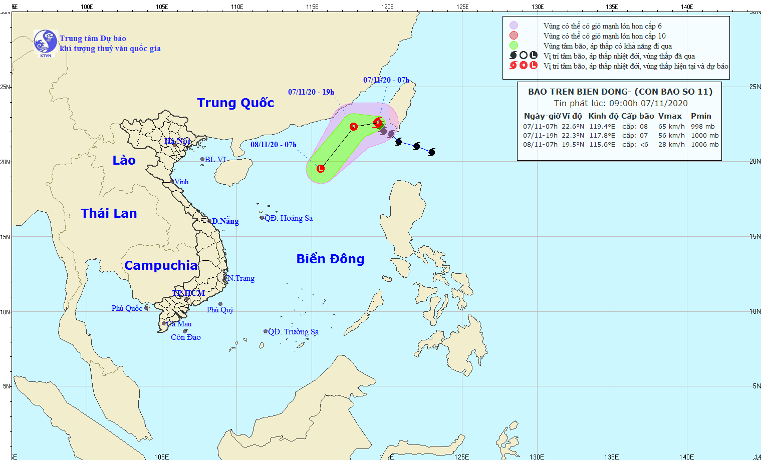 Tin nhanh - Bão số 11 tiến dần vào Biển Đông gây mưa dông, gió giật mạnh trên biển