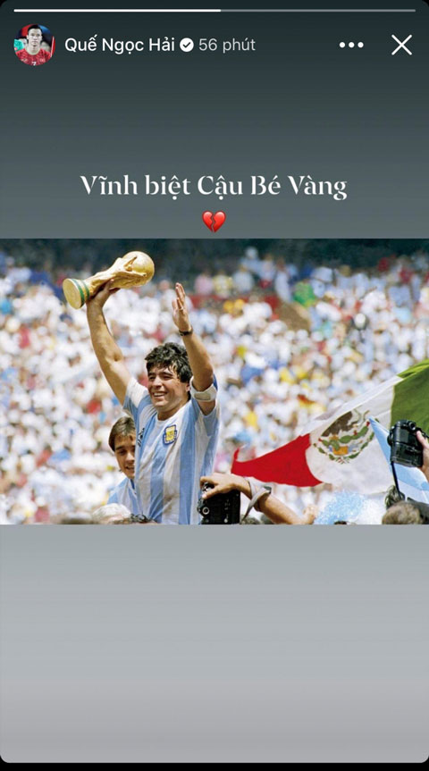 Ngôi sao - Nghệ sĩ Việt thương tiếc khi huyền thoại Diego Maradona qua đời (Hình 3).