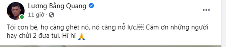 Giải trí - Lương Bằng Quang đăng ảnh Ngân 98: 'Cám ơn những người hay chửi 2 đứa tui'