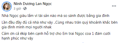 Giải trí - Ninh Dương Lan Ngọc đáp trả hài hước khi bị giục kết hôn trong ngày cưới em trai