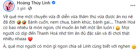 Giải trí - Hoàng Thùy Linh về quê mẹ Thanh Hóa, tiết lộ thích thú với điều này